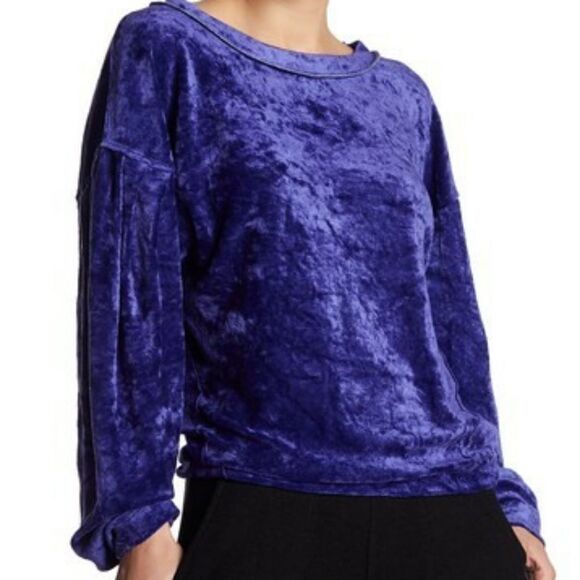 Free people Milan velvet knit blouse shirt - Picture 1 of 8
